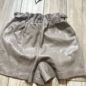 Stylish Faux Leather Shorts